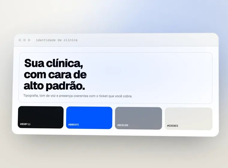 Identidade visual da clínica: tipografia e paleta